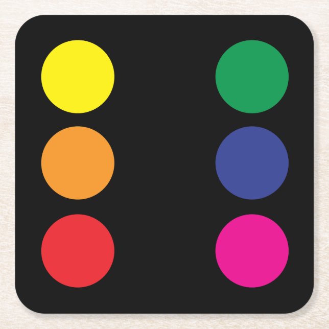 Rainbow Dice Coaster (Front)