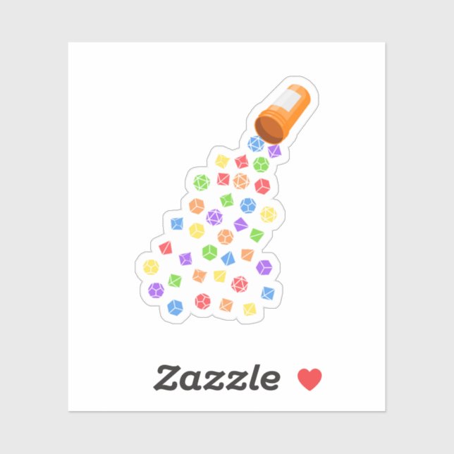 Rainbow Dice Set Pills Tabletop RPG Sticker (Sheet)