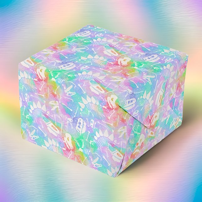 Rainbow Dinosaur Fossil Pattern  Tissue Paper (Creator Uploaded)
