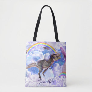 Rainbow dinosaur unicorn dinocorn                  tote bag