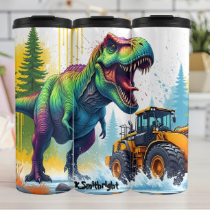 Rainbow Dinosaur Yellow Loader Clash Thermal Tumbler