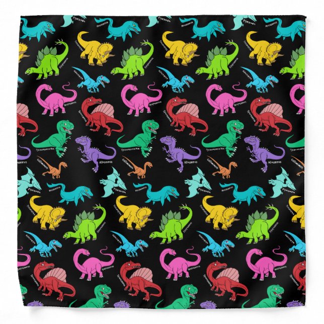Rainbow Dinosaurs Bandana (Front)