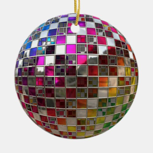 Rainbow Disco Ball Mirror Ornament