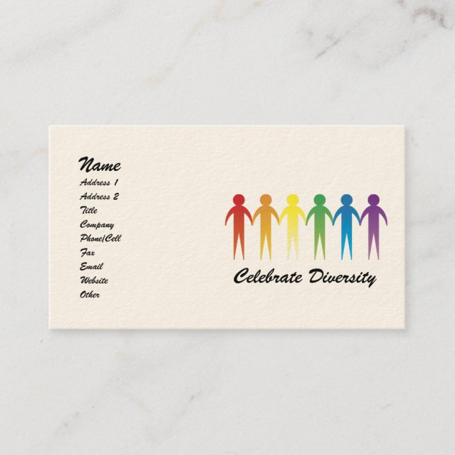 Rainbow Diversity Customizable Business Cards (Front)