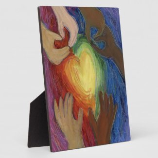 Rainbow Diversity Hearts Art Print DEI Plaque