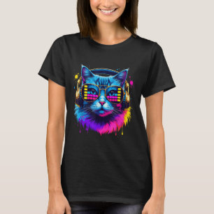 Rainbow Dj Cat Music Lover For Cat Lover Cat Mom C T-Shirt