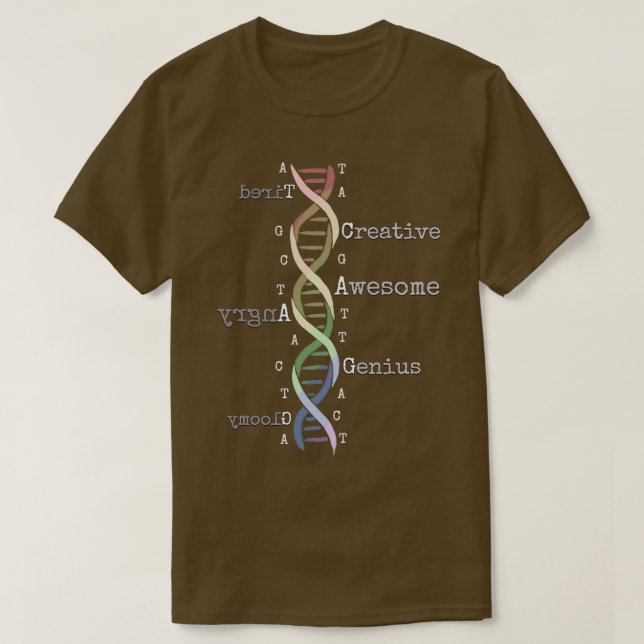 Rainbow DNA Awesome Genome Funny Science Birthday  T-Shirt (Design Front)