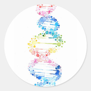 Rainbow DNA Classic Round Sticker