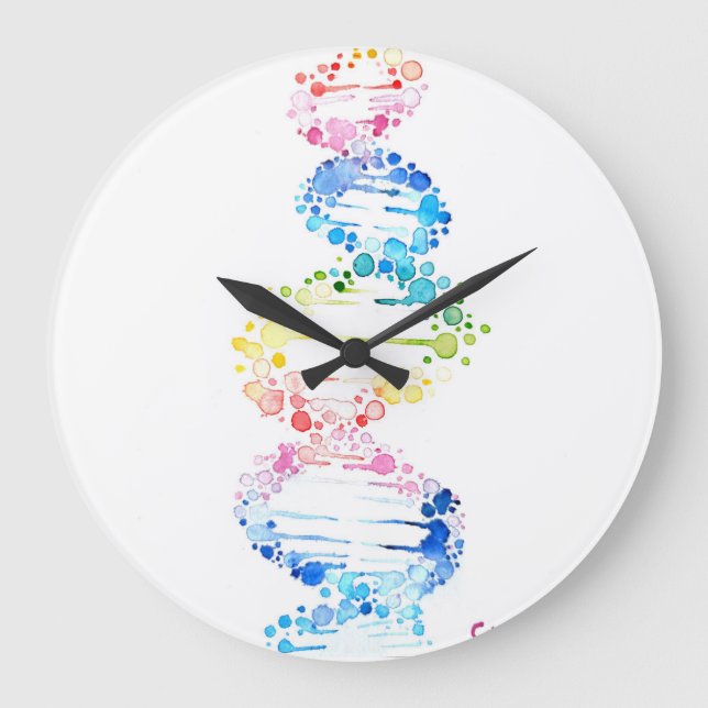 Rainbow DNA Large Clock (Front)
