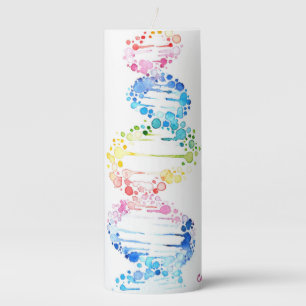 Rainbow DNA Pillar Candle