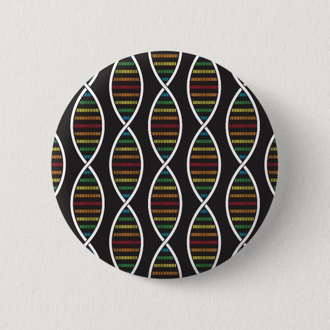 Rainbow DNA Strands Pinback Button (Front)