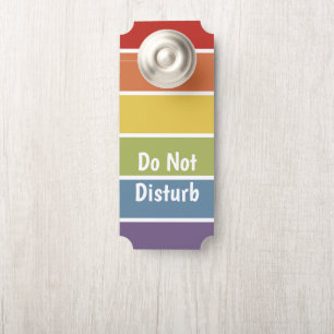 Rainbow Do Not Disturb Muted Color Personalized Door Hanger