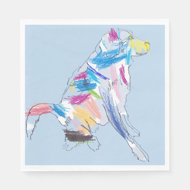 Rainbow dog Party Napkins (Front)
