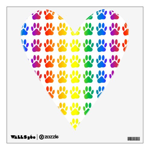 Rainbow Dog Pawprint Wall Sticker