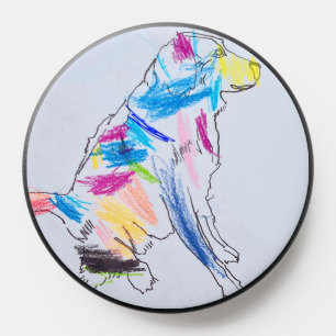 Rainbow Dog Phone Grip & pop Socket