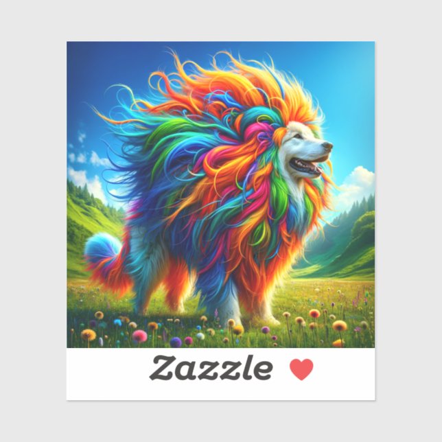 Rainbow Dog Sticker (Sheet)