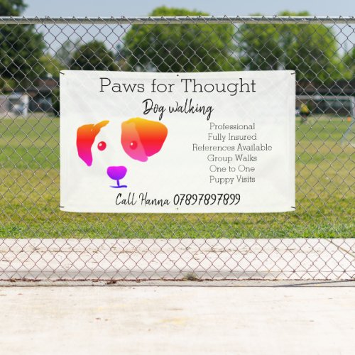 Rainbow Dog Walking Dog Grooming Business Banner
