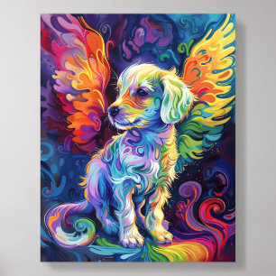 Rainbow Dog Wall Art Print – Colorful Animal Acrylic Photo Tile