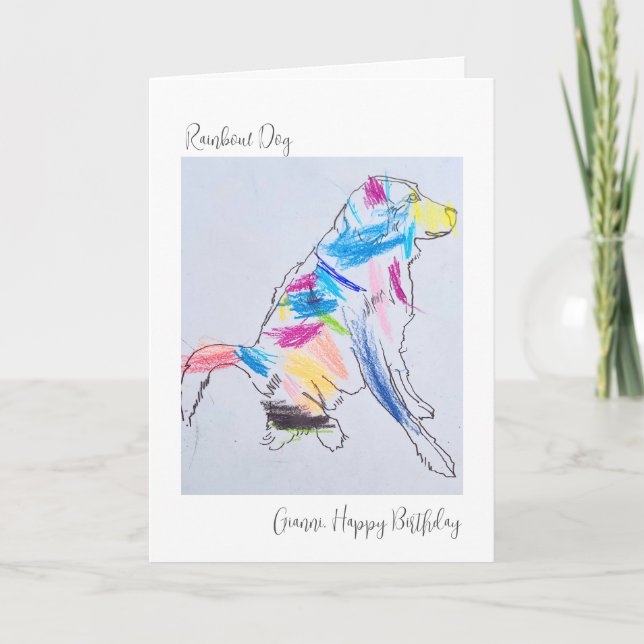 Rainbow Dog's Birthday Card (Front)