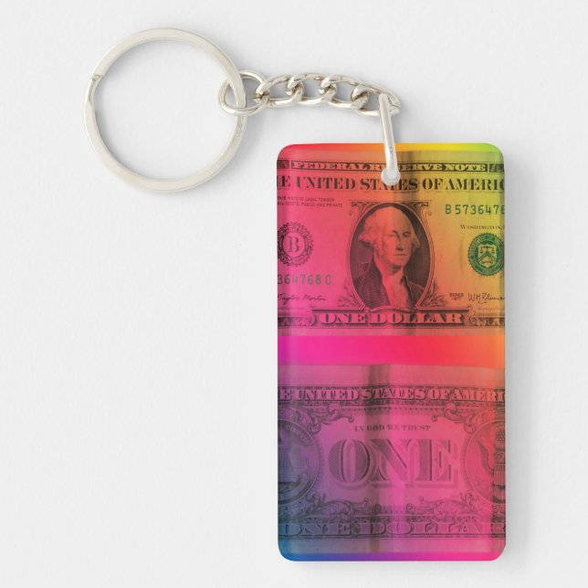 Rainbow dollar keychain (Front)