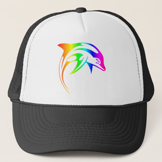 Rainbow Dolphin Trucker Hat (Front)