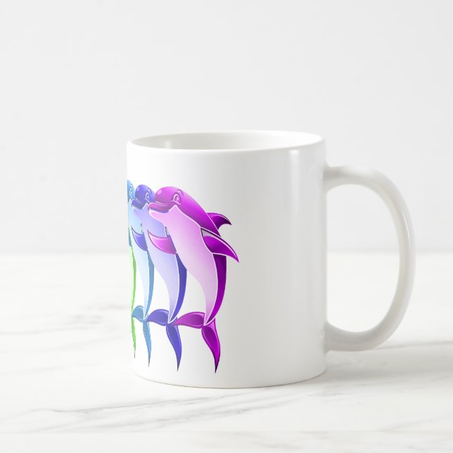Rainbow Dolphins Coffee Mug (Right)