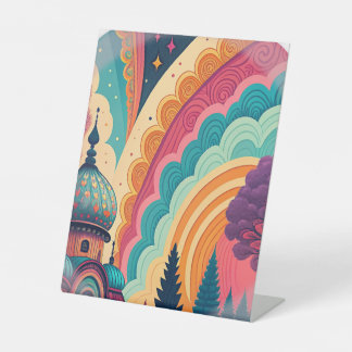 Rainbow Dome Pedestal Sign – Customizable