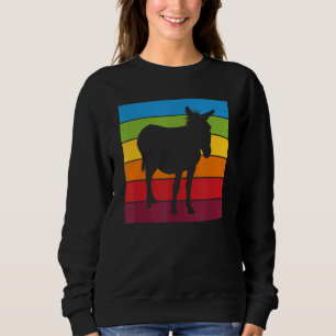 Rainbow Donkey Cute Donkey  Picture Colorful Strip Sweatshirt