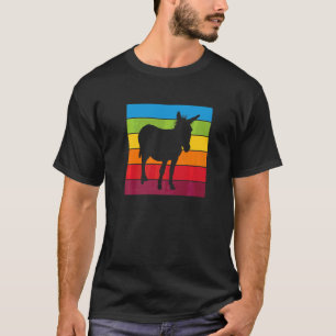 Rainbow Donkey Cute Donkey  Picture Colorful Strip T-Shirt