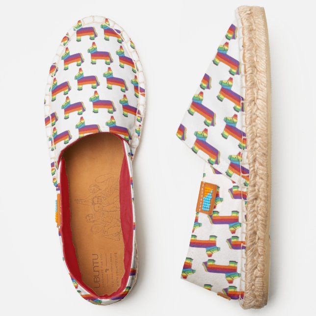 Rainbow Donkey Piñata Cinco de Mayo Mexican Fiesta Espadrilles (Side)
