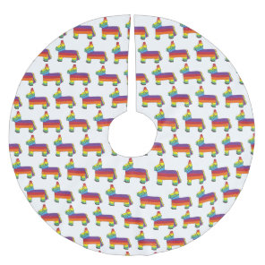 Rainbow Donkey Piñata Cinco De Mayo Party Animal Brushed Polyester Tree Skirt
