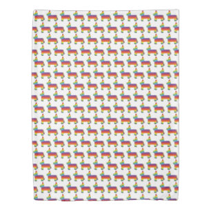 Rainbow Donkey Piñata Cinco De Mayo Party Animal Duvet Cover