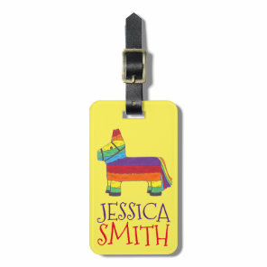 Rainbow Donkey Piñata Cinco de Mayo Pride Fiesta Luggage Tag