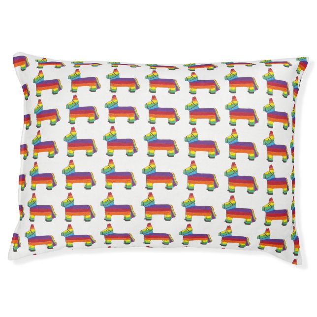 Rainbow Donkey Piñata Cinco de Mayo Pride Fiesta Pet Bed (Front)