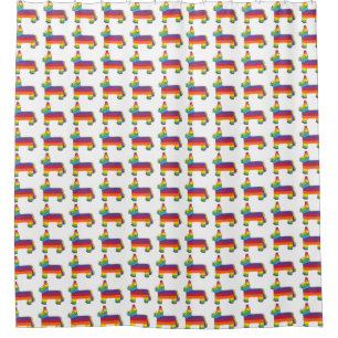 Rainbow Donkey Piñata Fiesta Birthday Party Pride Shower Curtain