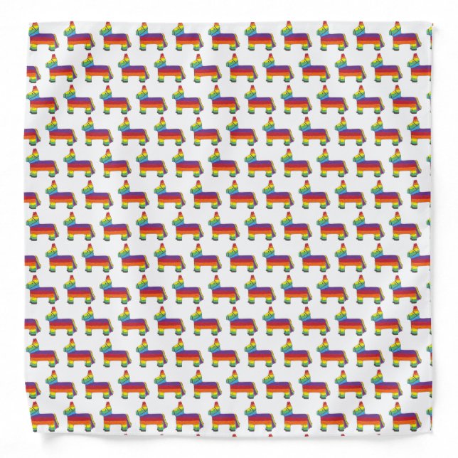 Rainbow Donkey Pinata Fiesta Party Cinco de Mayo Bandana (Front)
