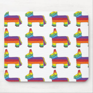 Rainbow Donkey Piñata Party Favor Fiesta Celebrate Mouse Pad