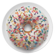 Rainbow Donut Sprinkle Lite, on White Plate