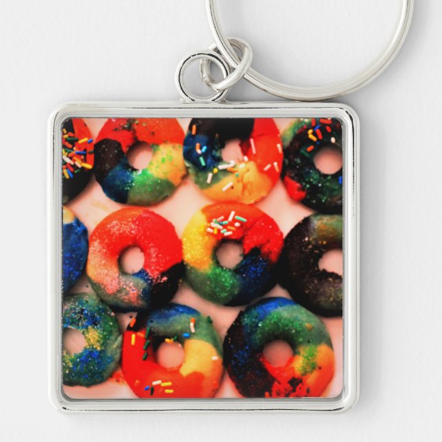 Rainbow Donuts Keychain (Front)