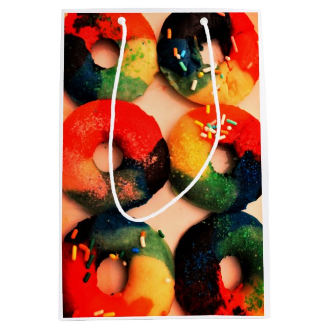 Rainbow Donuts Medium Gift Bag (Front)