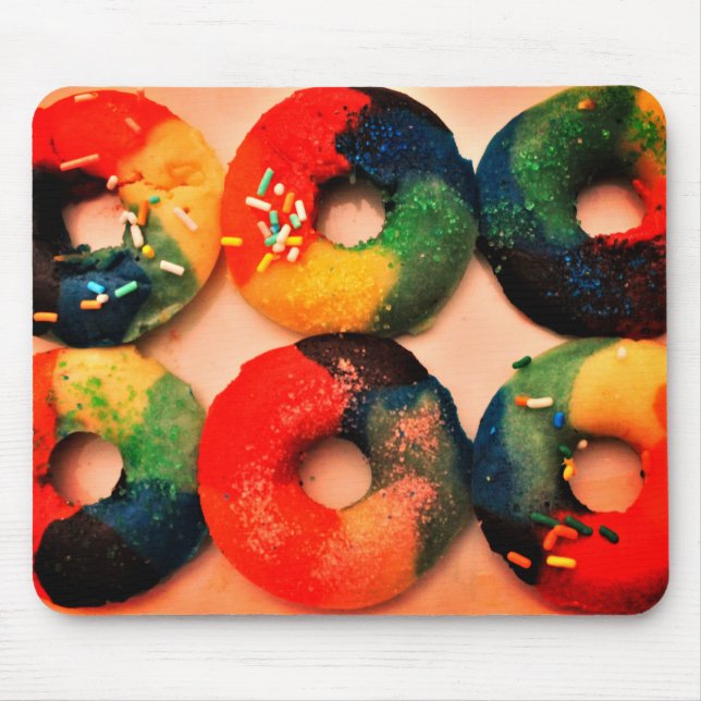 Rainbow Donuts Mouse Pad (Front)