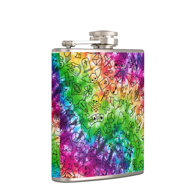 Rainbow Doodle  Flask (Right)