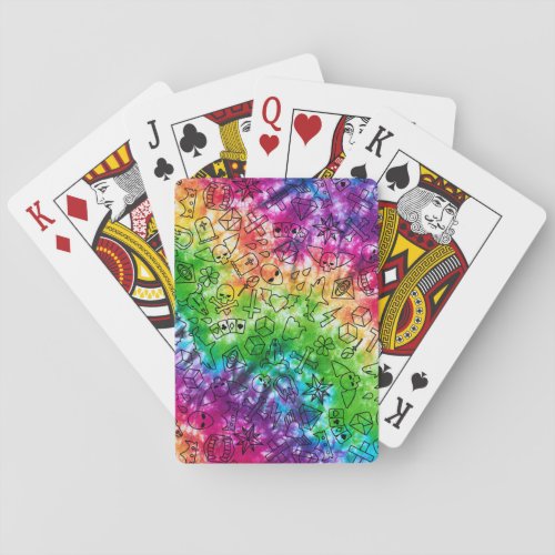 Rainbow Doodle Poker Cards