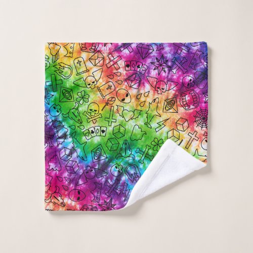 Rainbow Doodle Wash Cloth