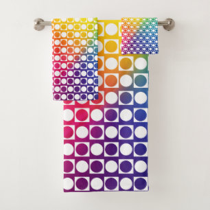 Rainbow Dot Bath Towel Set