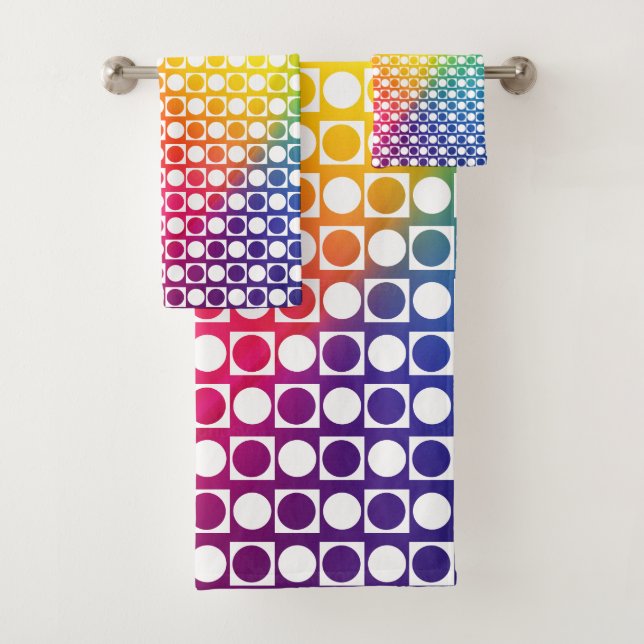 Rainbow Dot Bath Towel Set (Insitu)