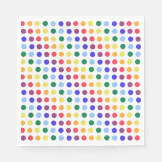 Rainbow Dot Confetti Party Napkins (Front)