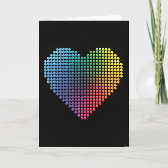 Rainbow Dot Heart Card (Front)