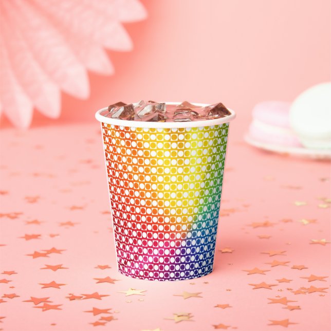 Rainbow Dot Paper Cups (Insitu)