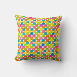 Rainbow Dot Pattern Modern Throw Pillow